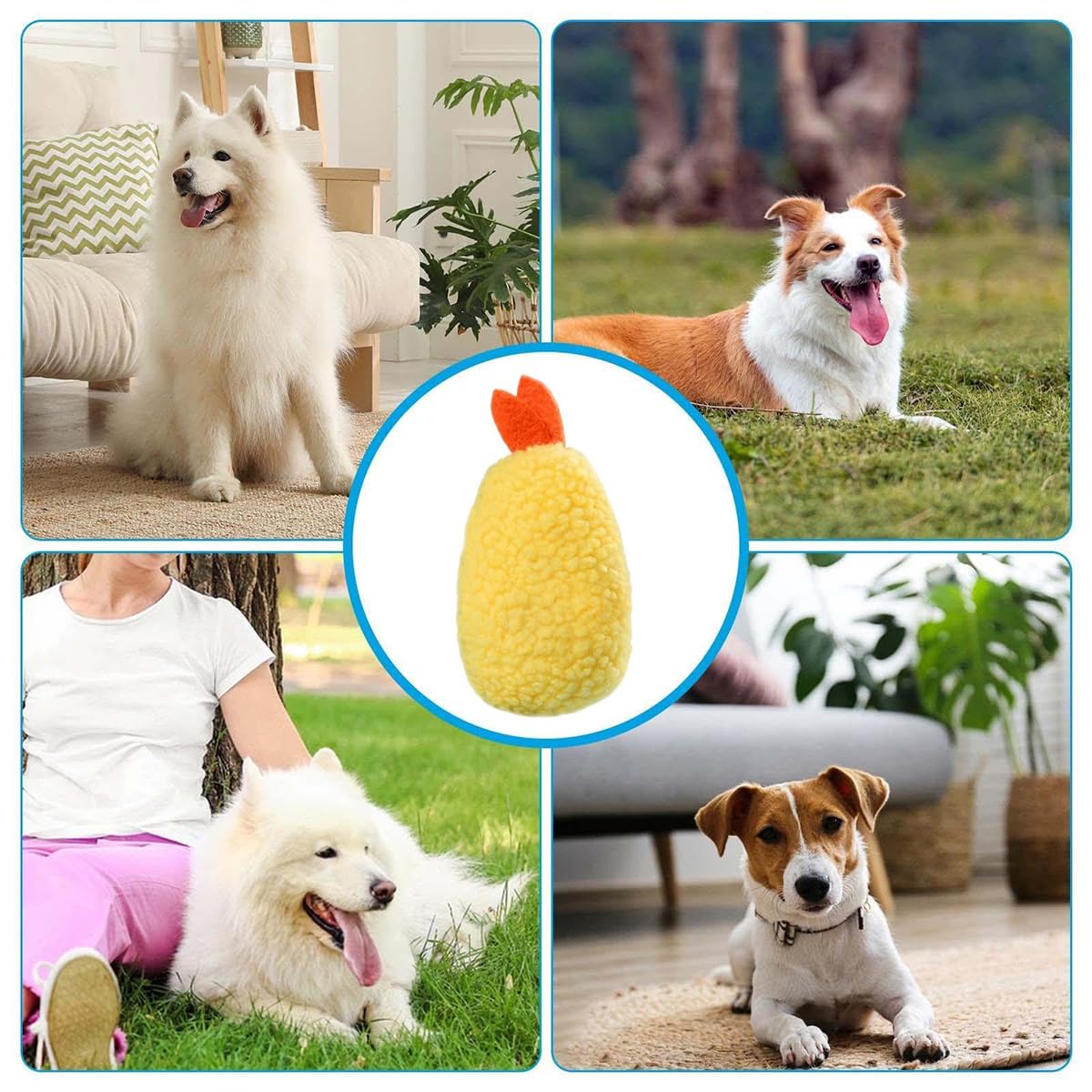 Fried Shrimp Shaped Plush Squeaky Dog & Cat Toy F9446