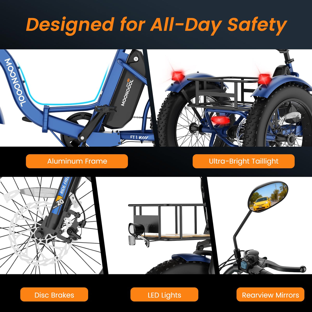 Electric Tricycle for Adults 500W 20" Fat Tire Q825408