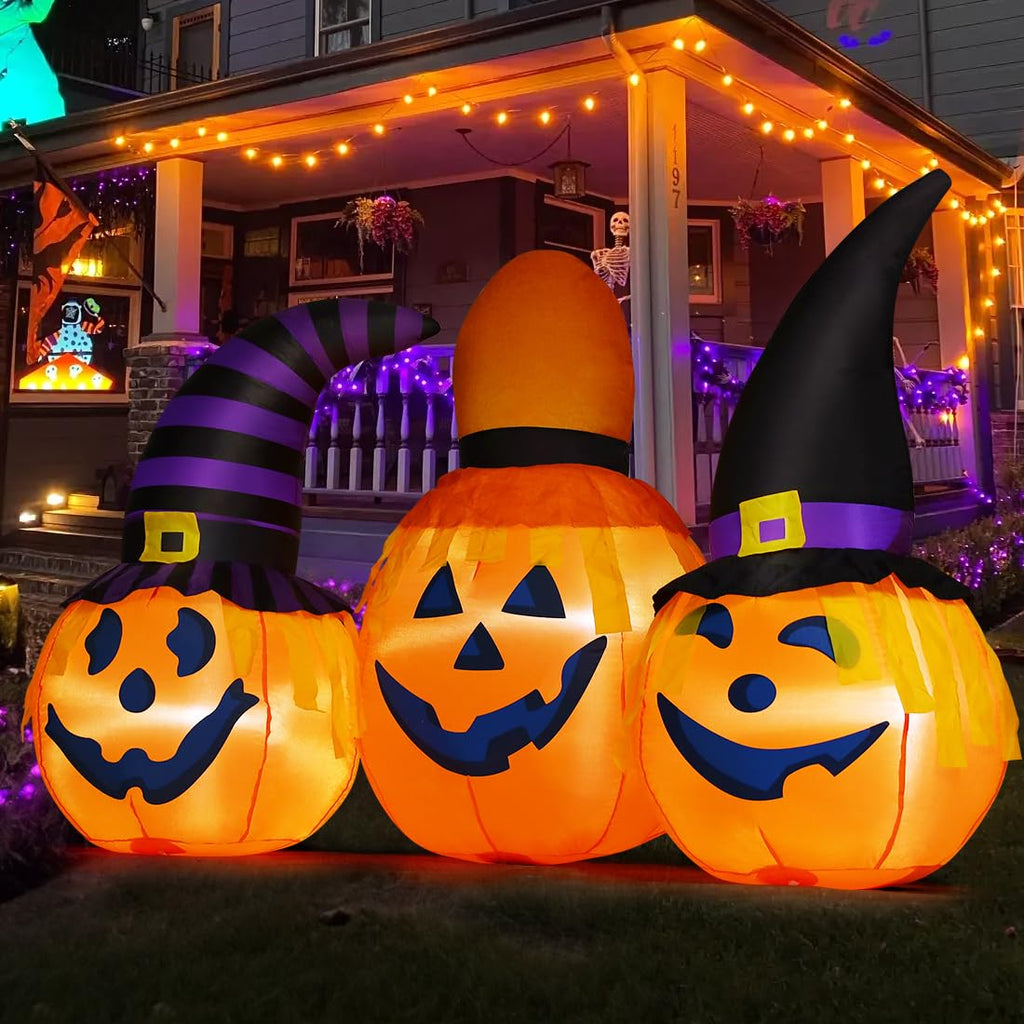 6 FT Halloween Inflatables Outdoor Pumpkin Combo with LED Lights I821126