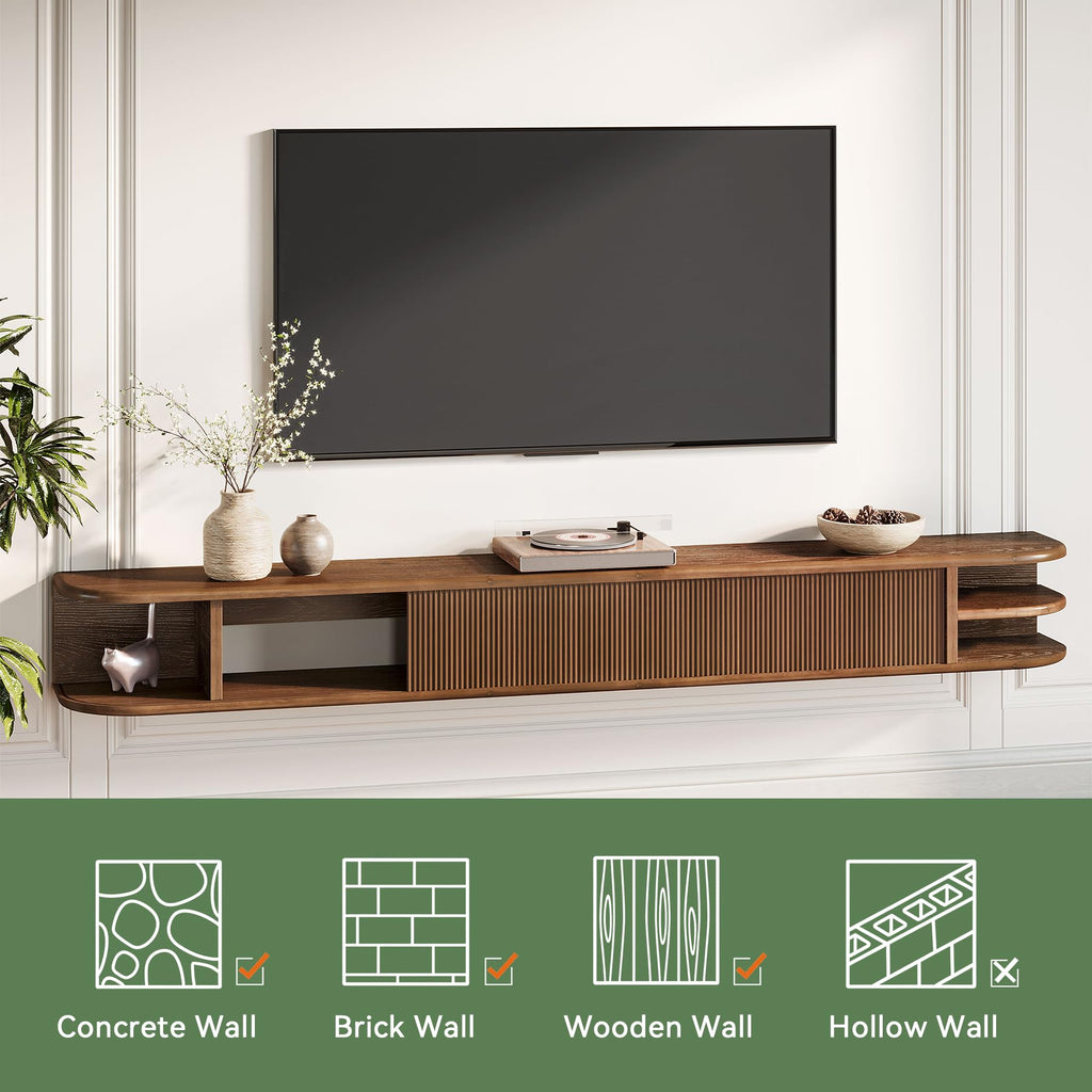 71" Solid Wood Floating TV Stand X6320