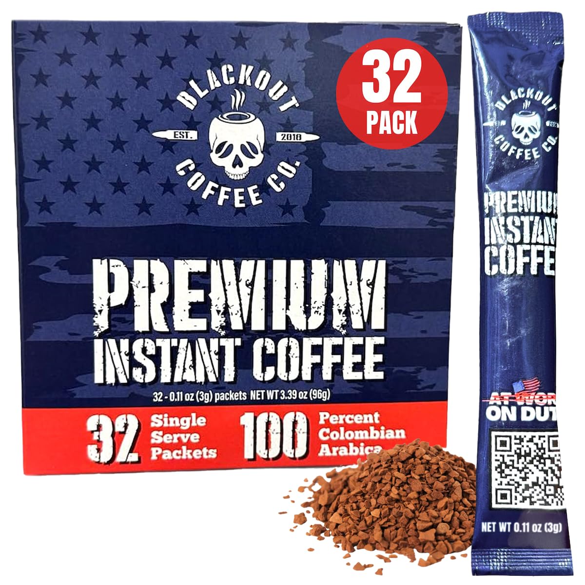 Colombian Arabica Instant Coffee Medium Roast 32 Count T32726