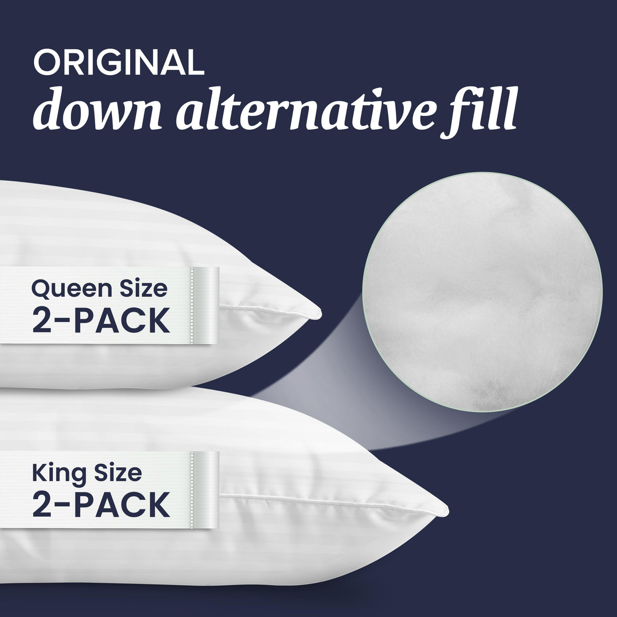King Size Soft Down Alternative Bed Pillows with Cooling Pillowcases F309