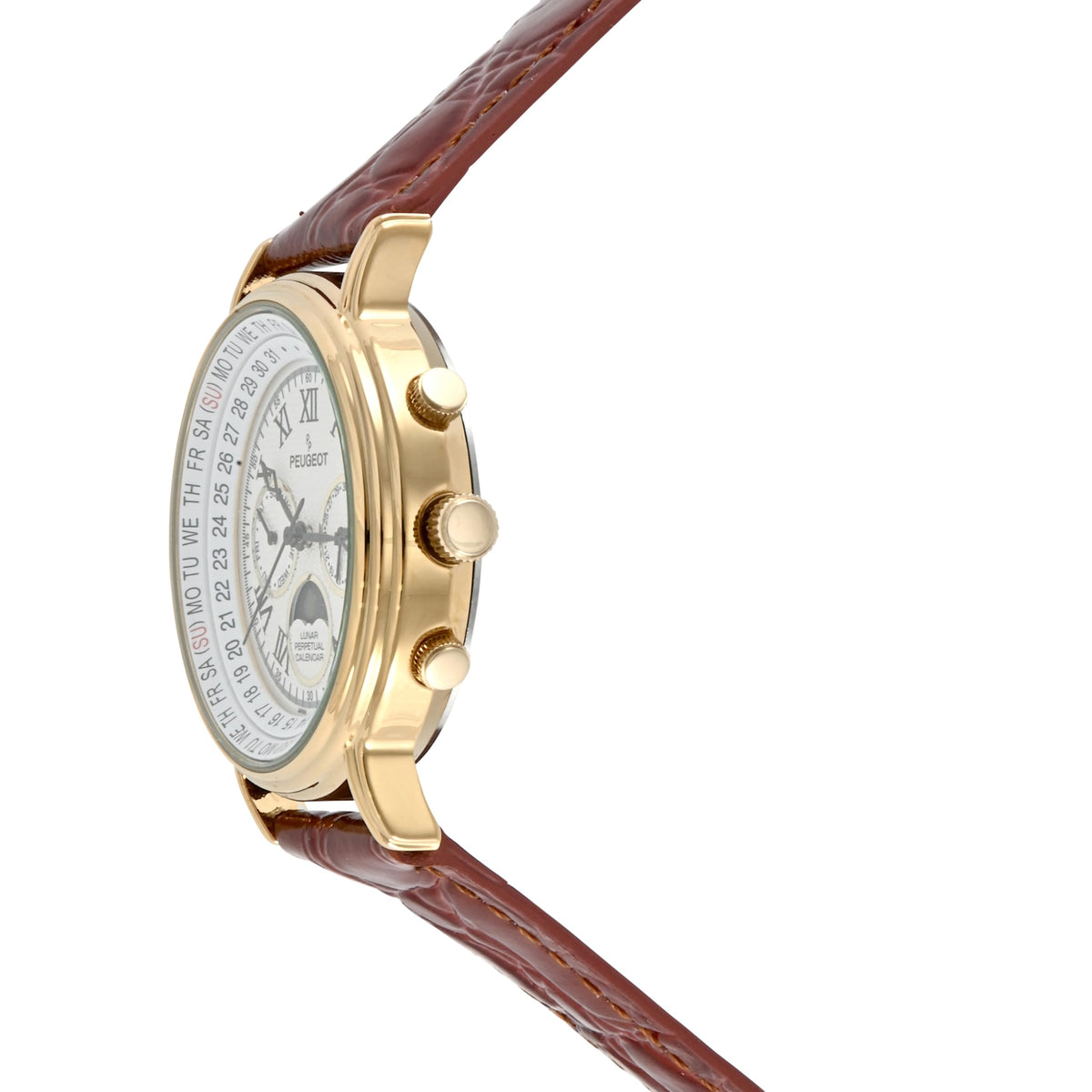 Gold Tone Leather Watch W710467