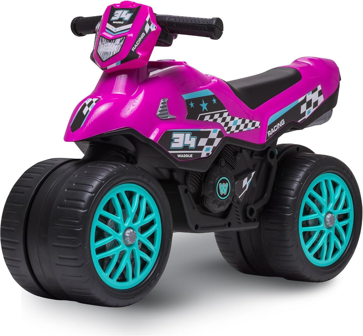 Kids Balance Bike with Sounds, Rubber Coated Wheels, Pink T886