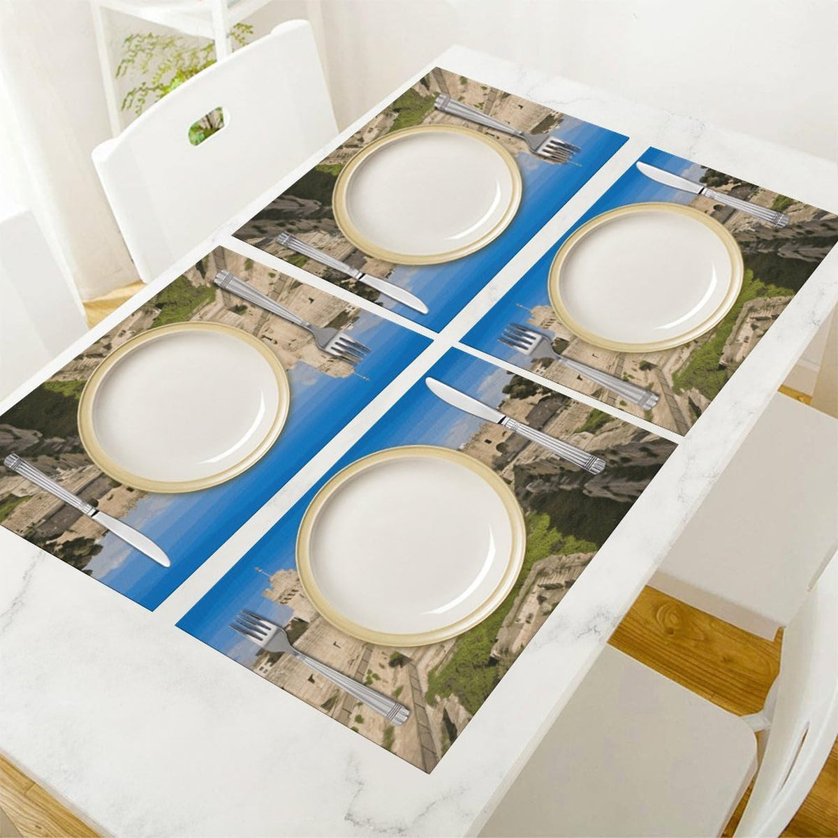 Washable Stain Resistant Placemats 4 PCS I73750