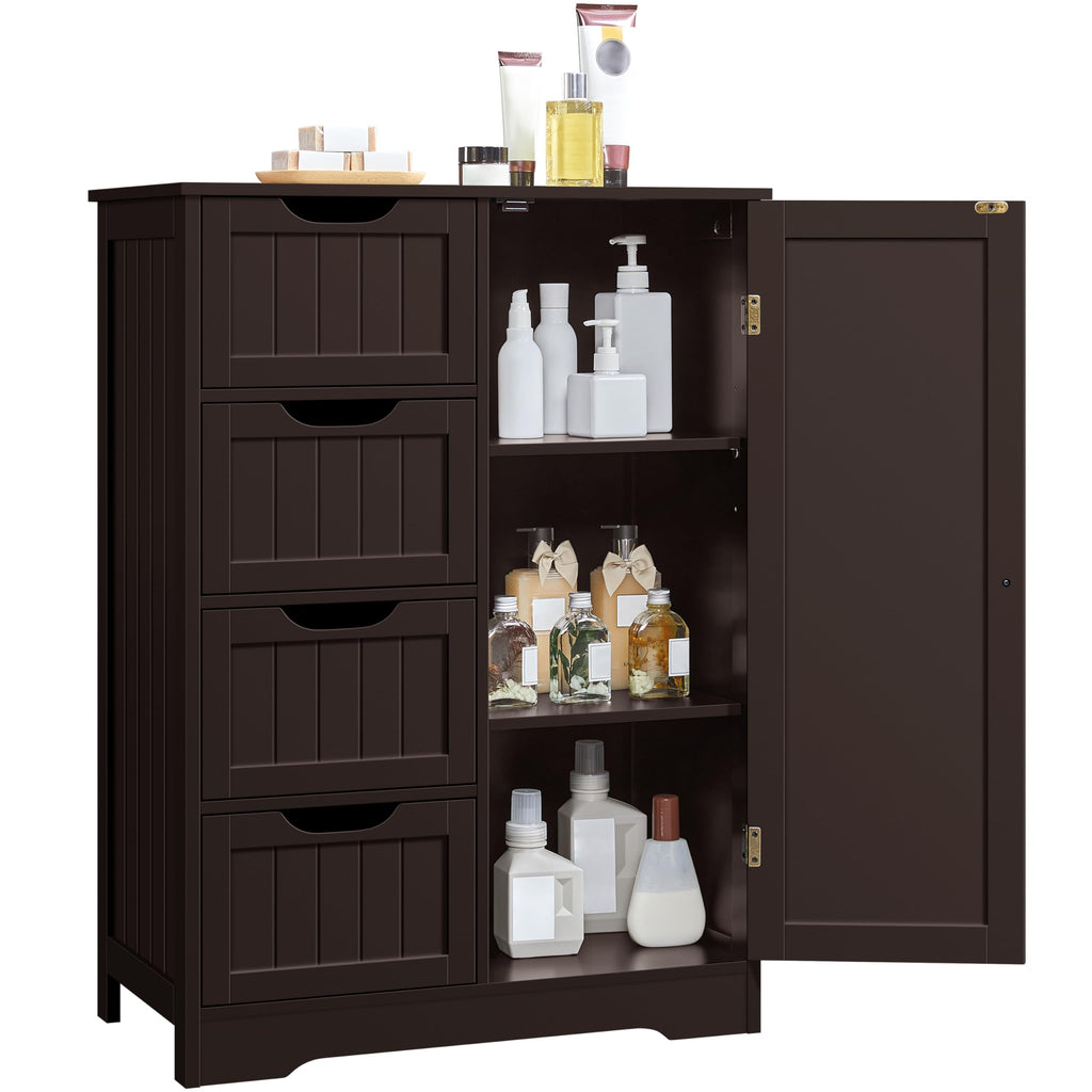Espresso 4 Drawer Bathroom Storage Cabinet V70577