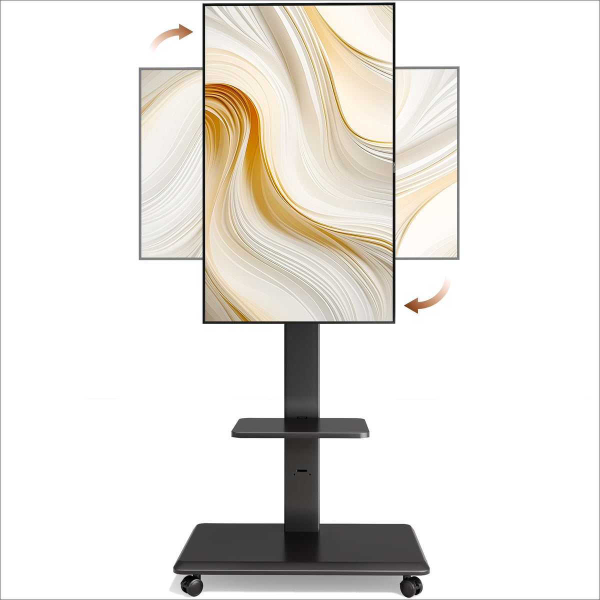 Black Rolling TV Stand for 37-86 Inch TVs J962