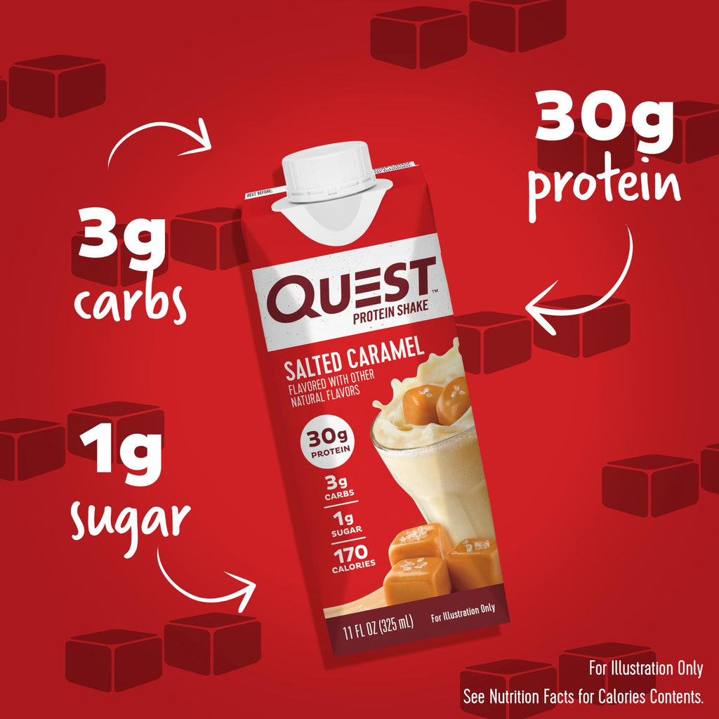 Salted Caramel Protein Shake 4 Count and Chocolate Caramel Pecan Protein Bar 12 Count L9823