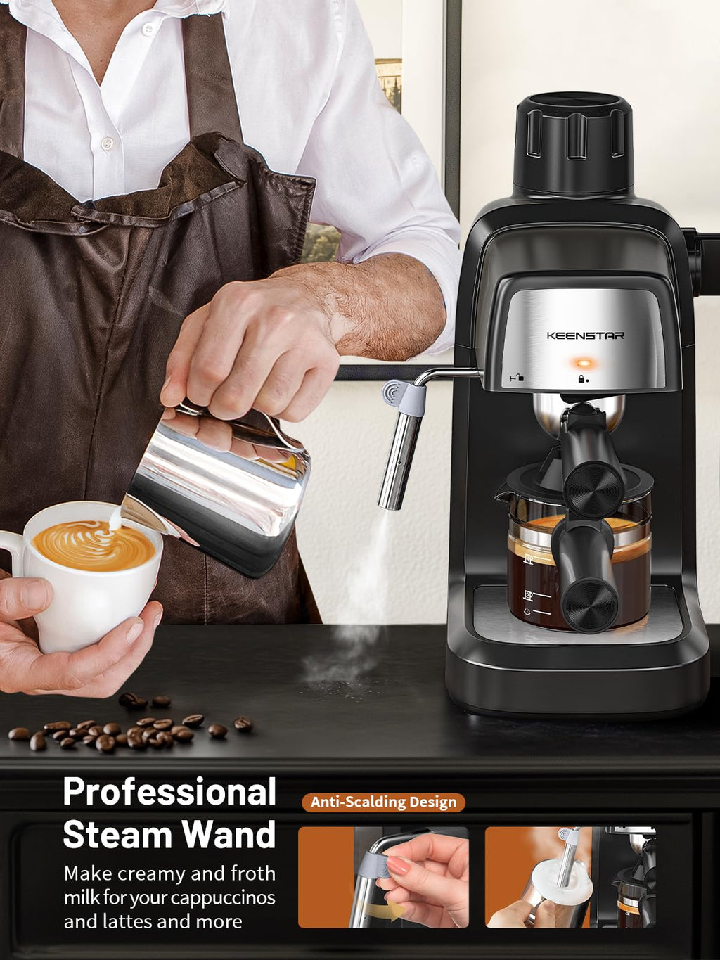 800W Compact 4-Cup Espresso Machine G68001