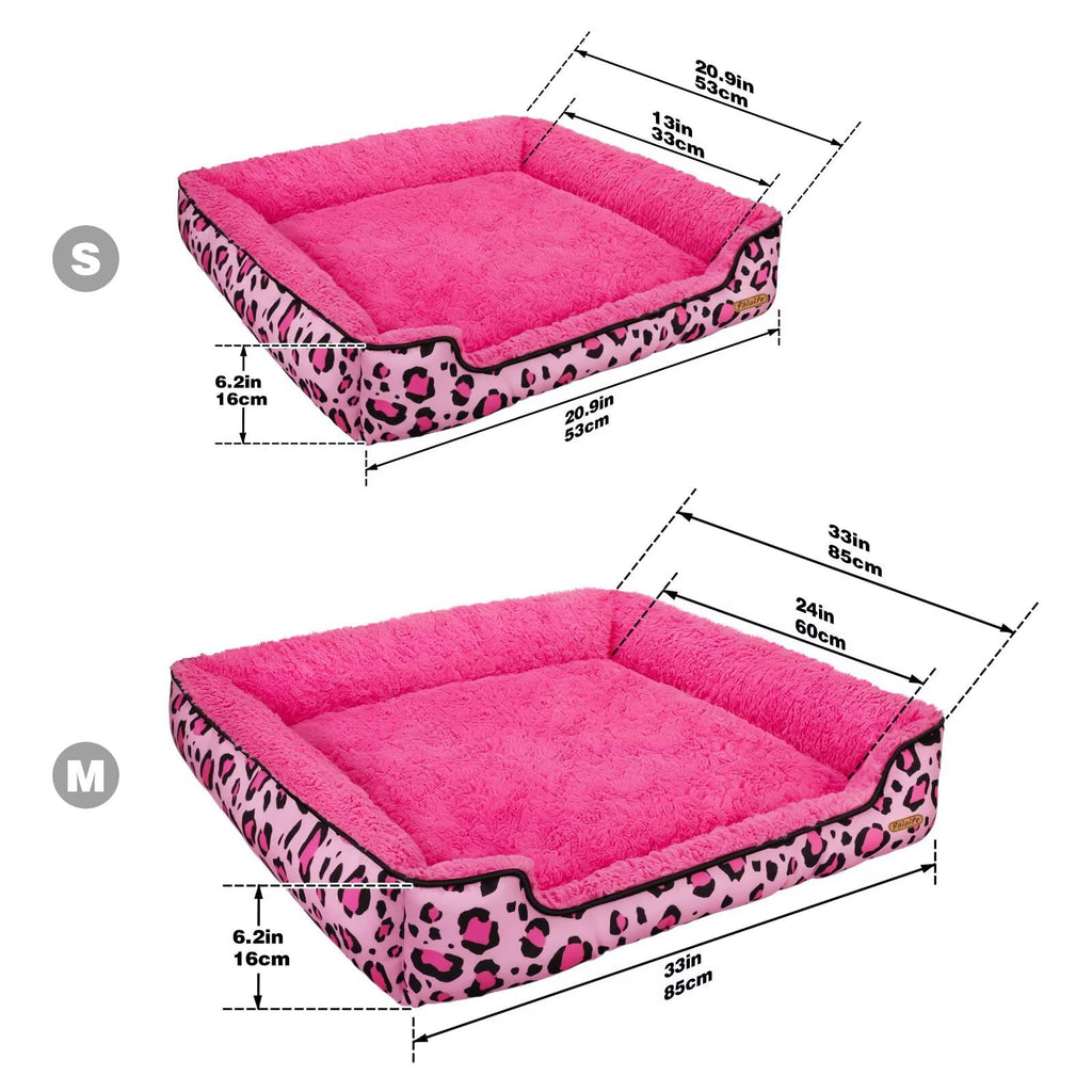 Washable Dog Bed Pink S Size G457