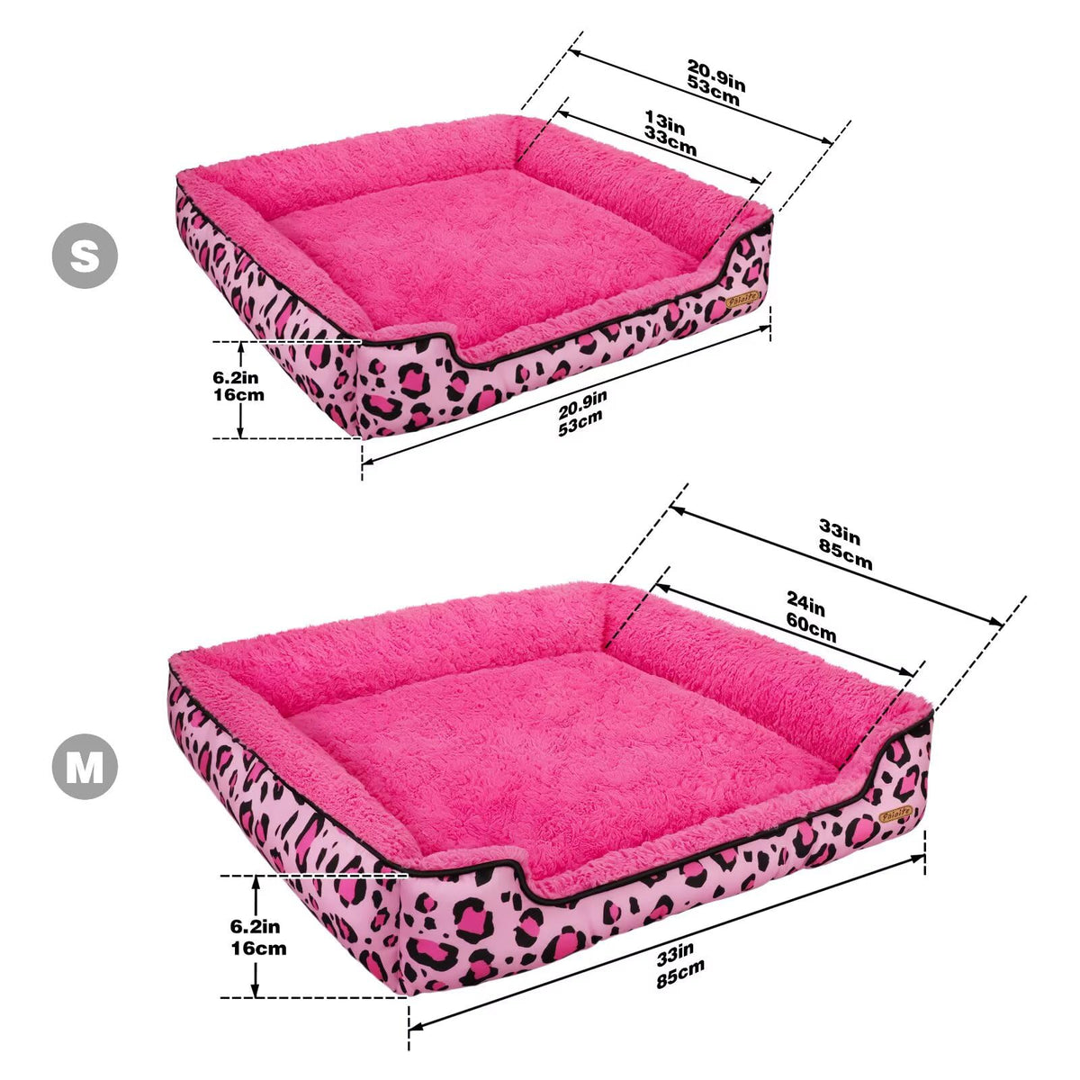 Washable Dog Bed Pink S Size G457