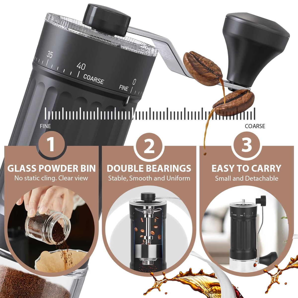 Manual Coffee Grinder with Ceramic Conical Burr X1130