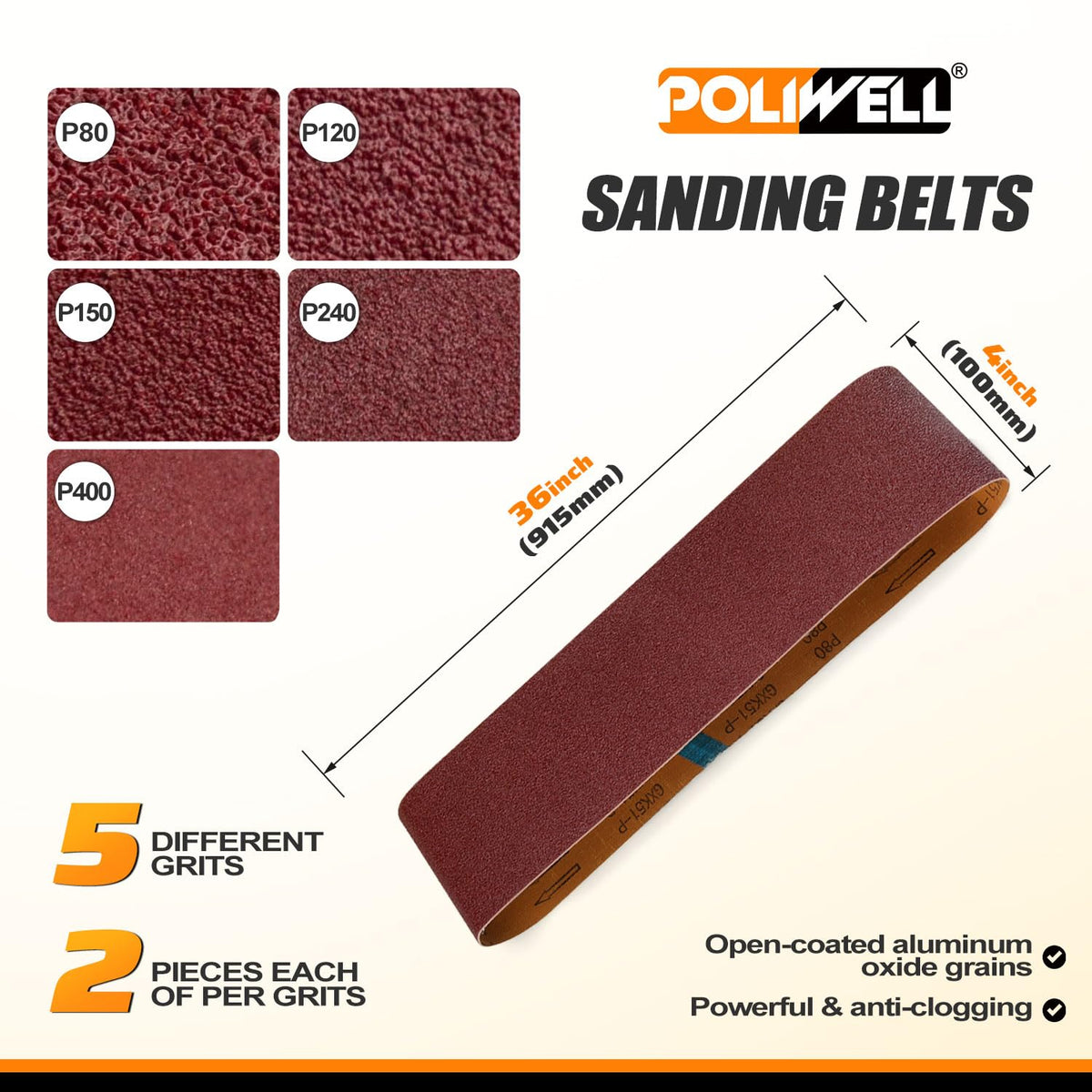 4x36 Inch Sanding Belts 31Pack X925863
