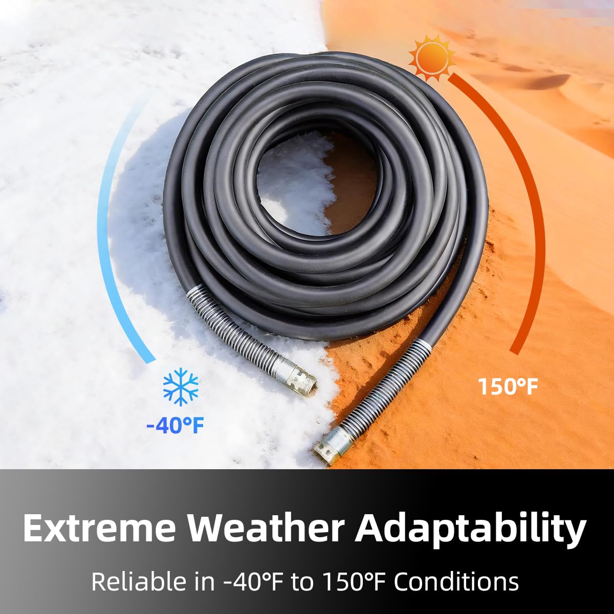 100FT x 3/4" Heavy Duty Rubber Garden Hose H7074