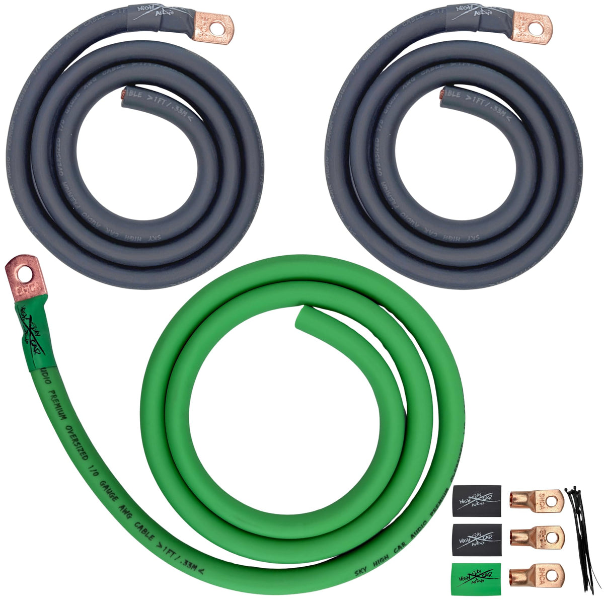 Oversized 1/0 Gauge AWG Electrical Wiring Kit W299324