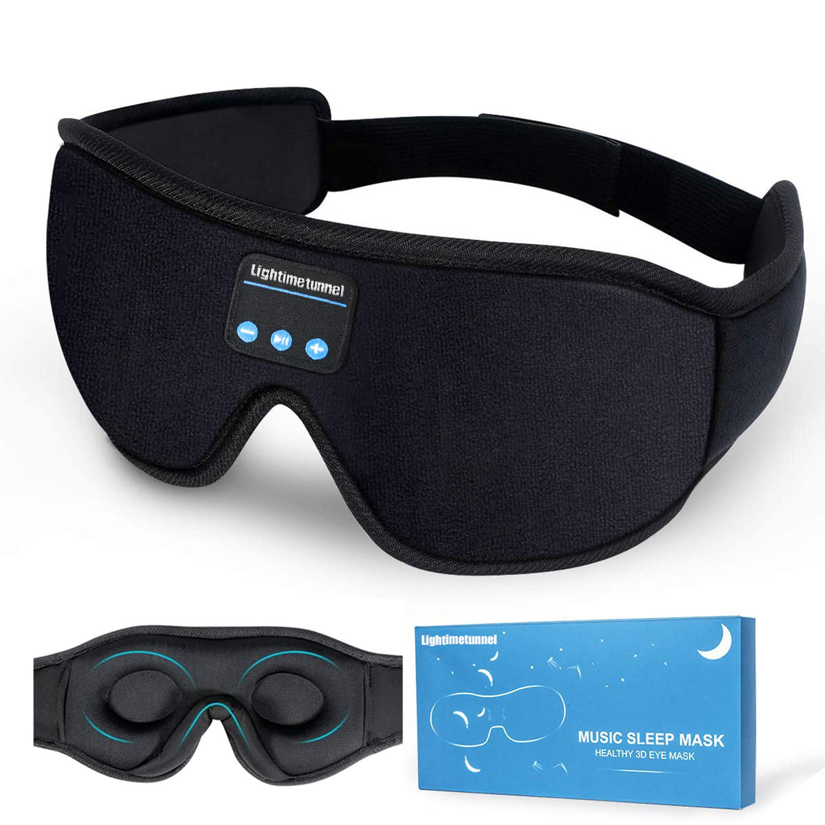 Bluetooth 5.0 Wireless 3D Eye Mask Sleep Headphones W44198