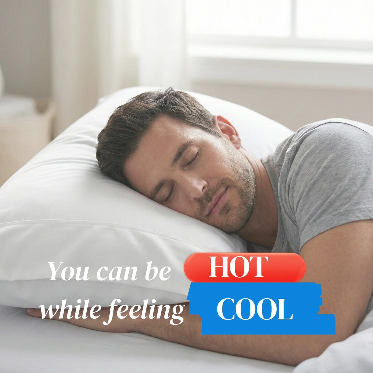 King Size Soft Down Alternative Bed Pillows with Cooling Pillowcases F309
