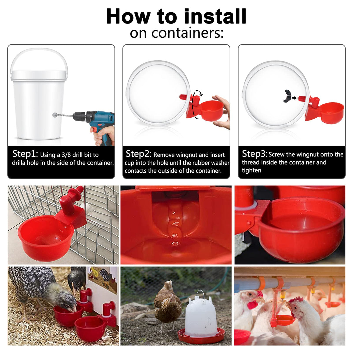 Automatic Poultry Waterer Drinking Bowl W792459