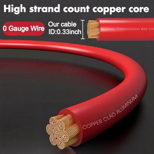 0 Gauge 3000W Amp Wiring Kit with 17FT CCA Power Cable O847