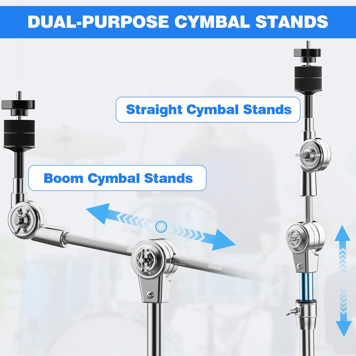 Adjustable Boom Cymbal Stand with Double Braced Legs V564154