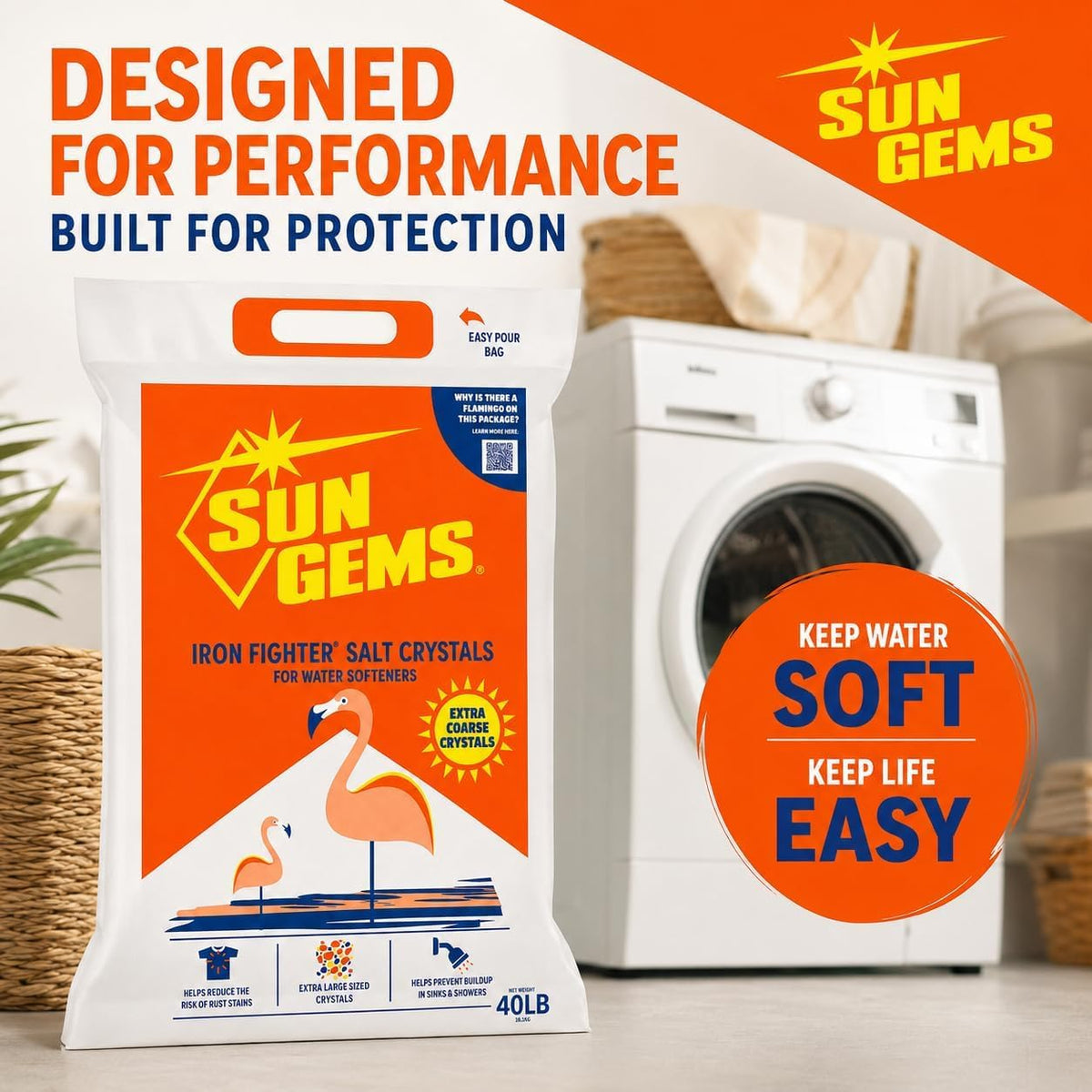 Water Softener Salt Crystals 40 lb Extra Coarse Q65413