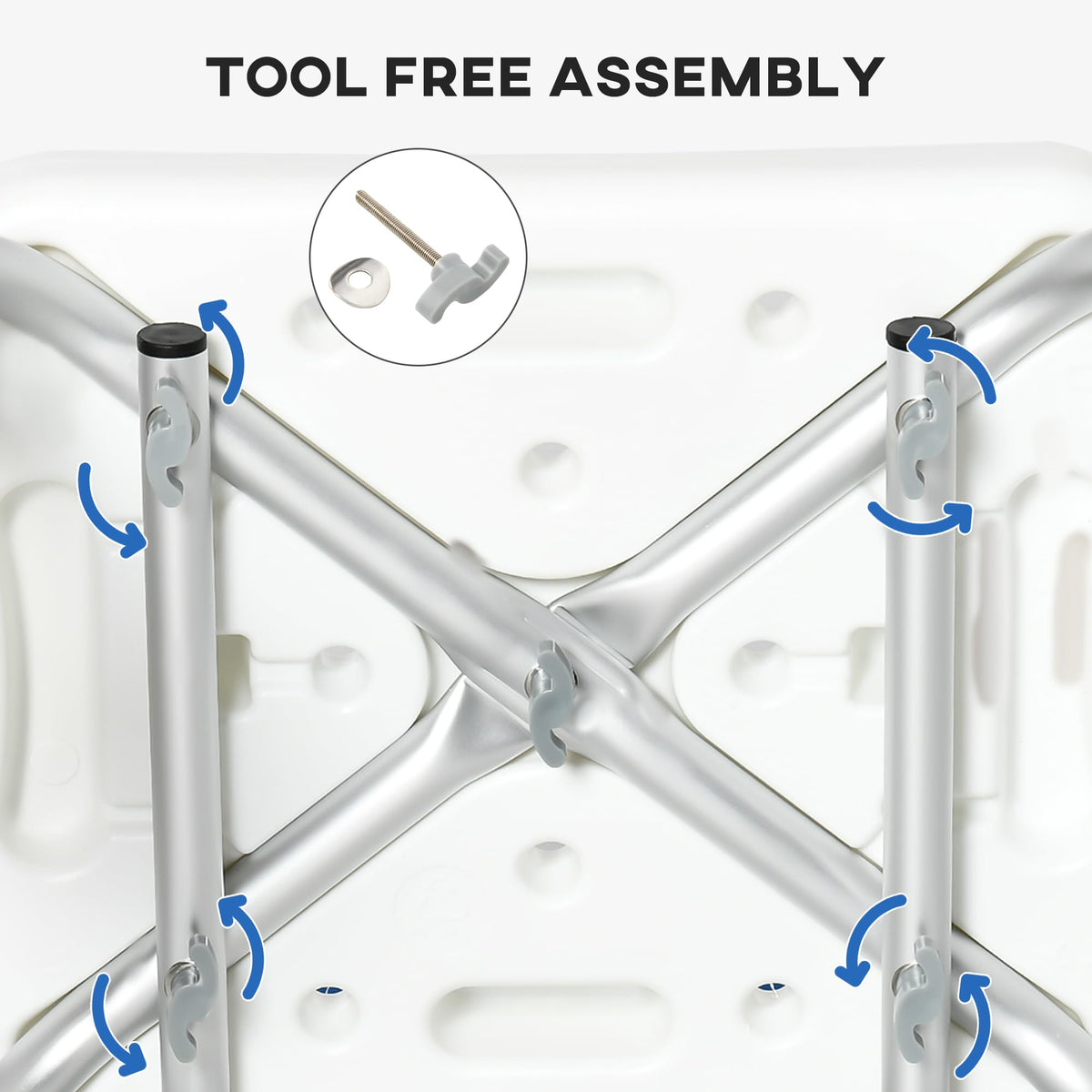Padded Shower Chair with Arms and Back X32156