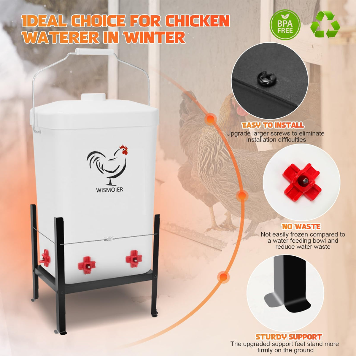 3 Gallon Heated Chicken Waterer W750