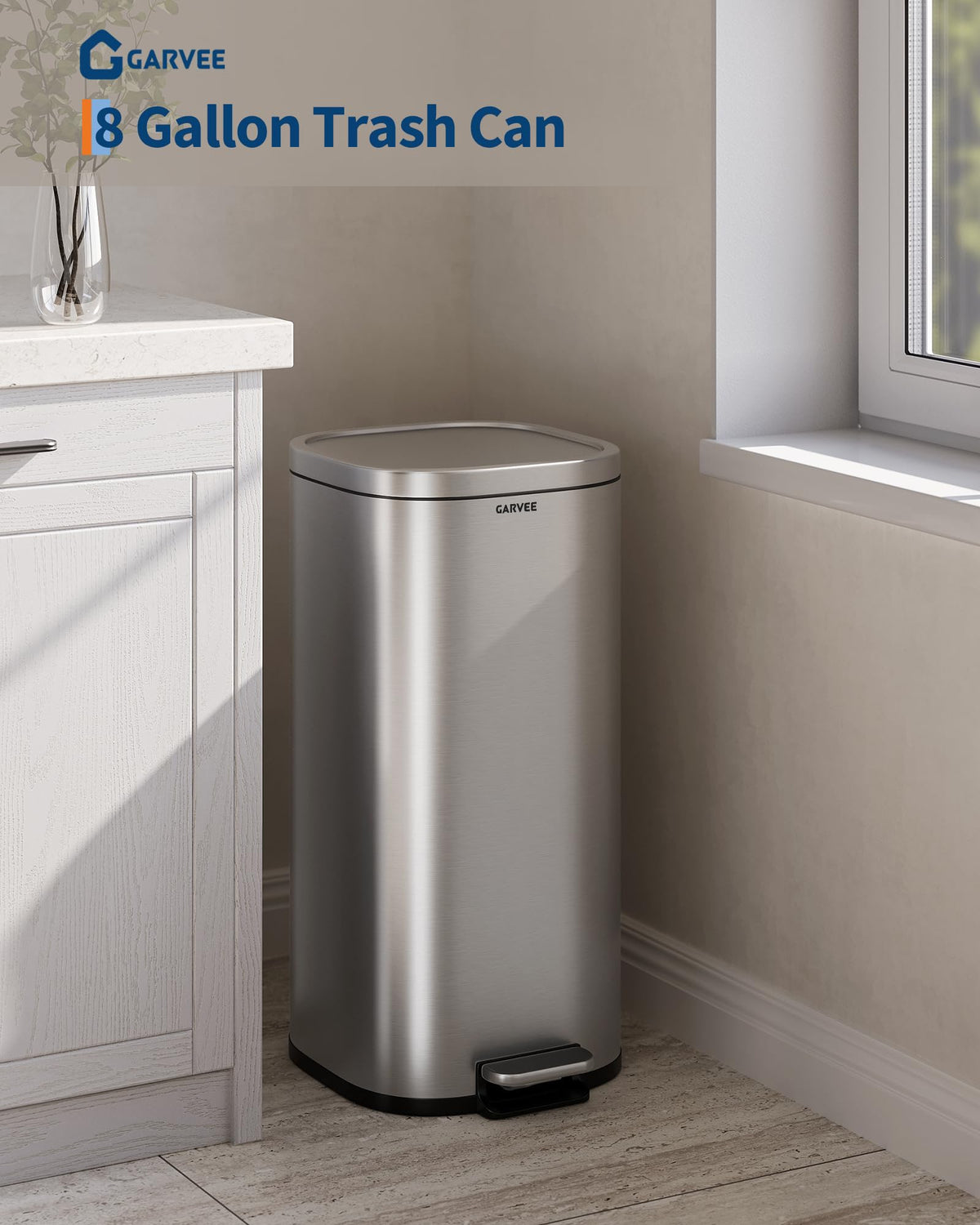 8 Gal Stainless Steel Kitchen Trash Can I962923