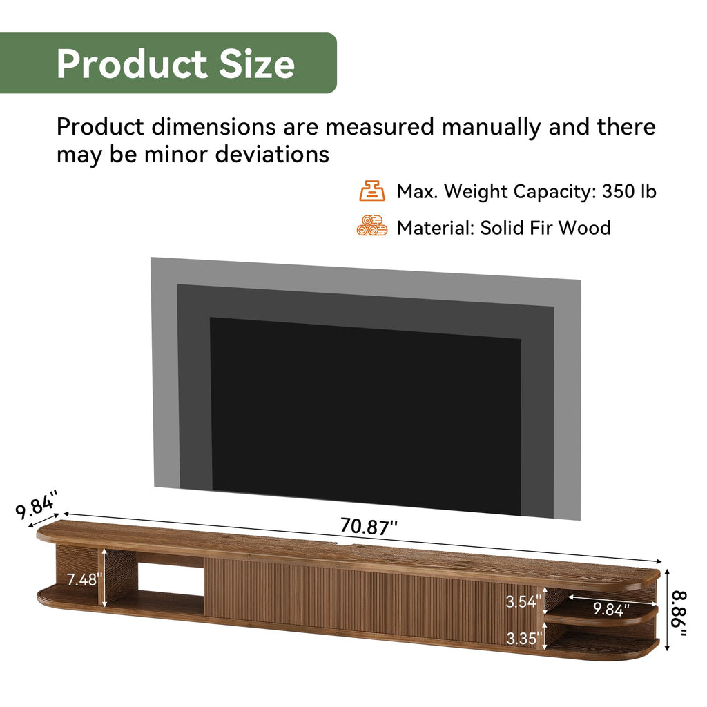 71" Solid Wood Floating TV Stand X6320