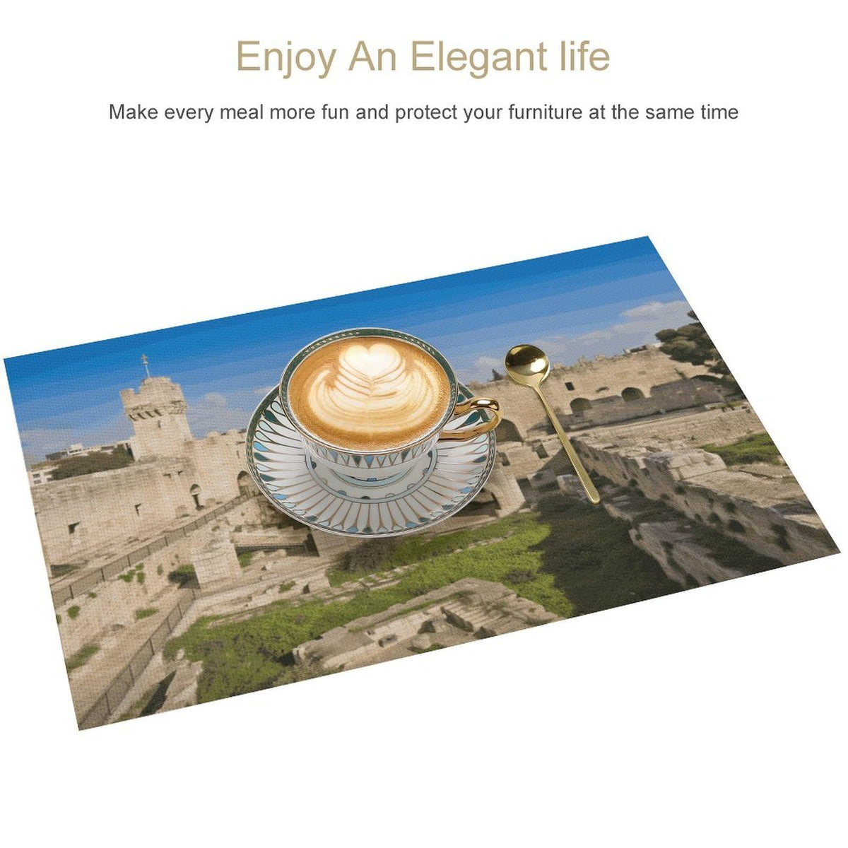 Washable Stain Resistant Placemats 4 PCS I73750