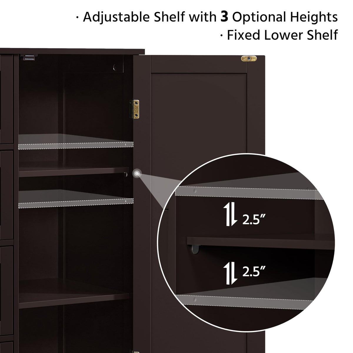 Espresso 4 Drawer Bathroom Storage Cabinet V70577