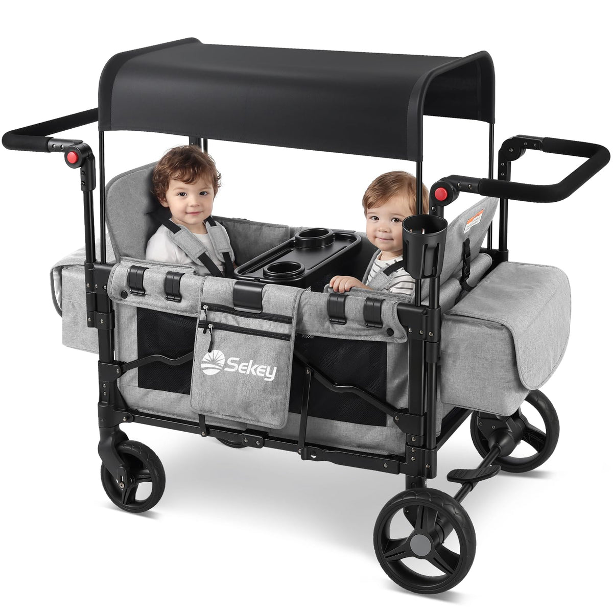 4-in-1 Wagon Stroller with Convertible Seats and Canopy K5392
