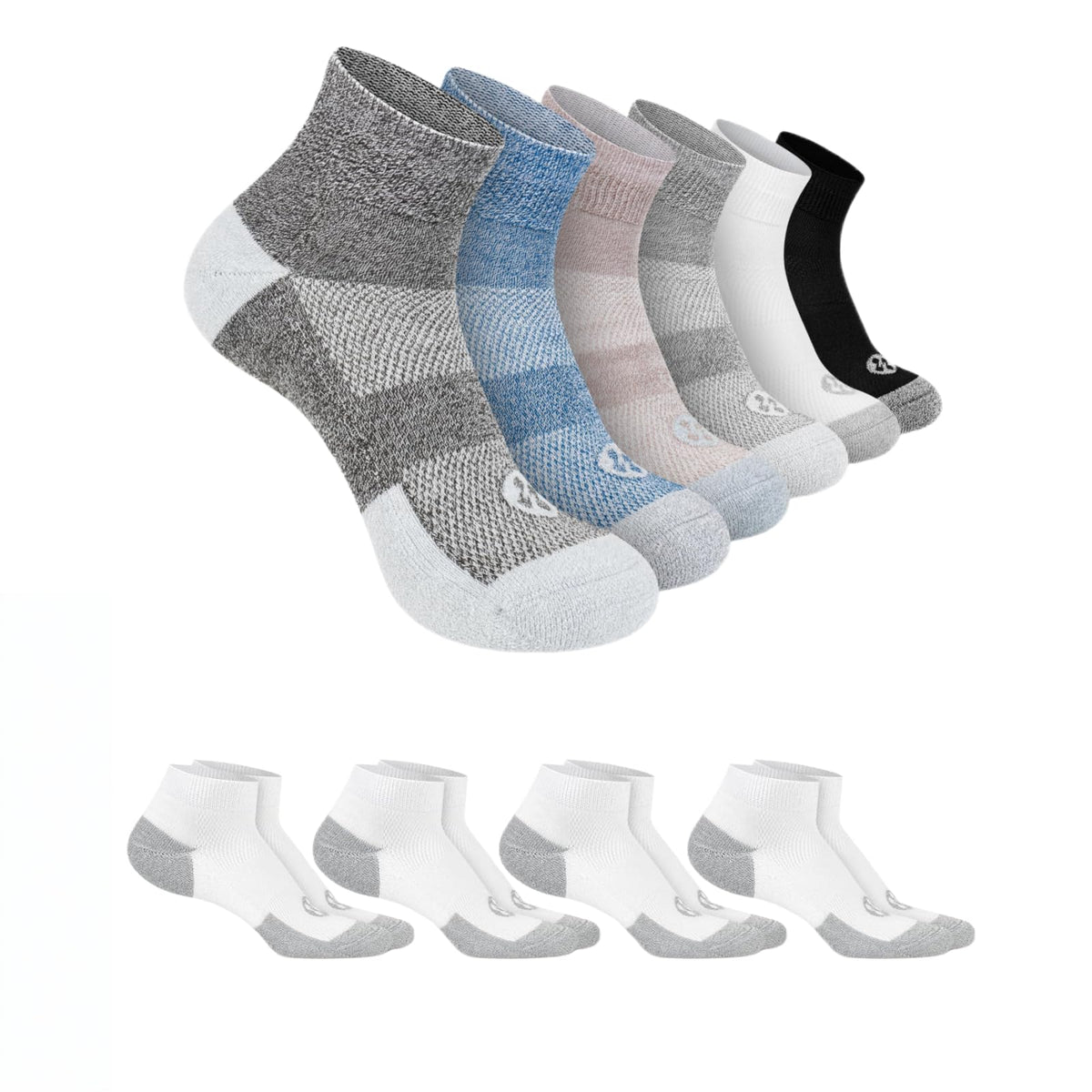 Diabetic Socks for Men, 10 Pairs Ankle & Low Cut Size 9-15 O747