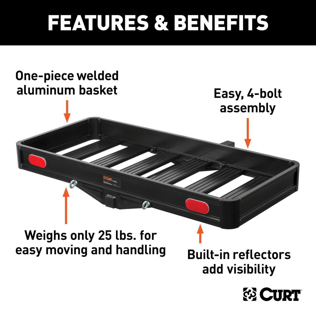 Black Aluminum Hitch Cargo Carrier N980