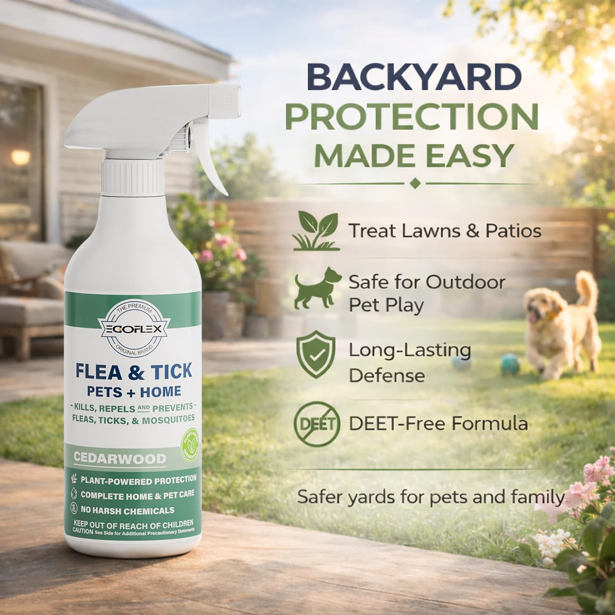 Plant-Based Flea Spray with Cedarwood Scent 16 Oz T191922