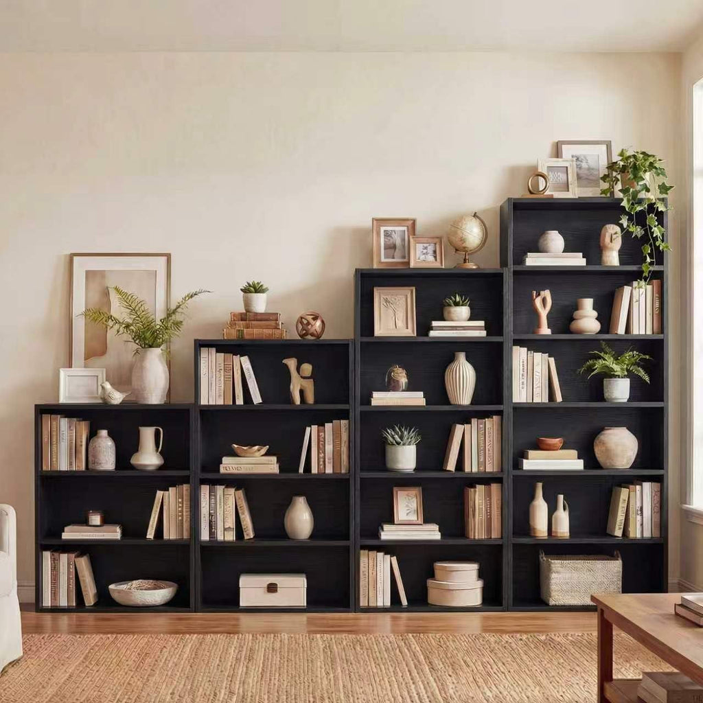 Black 6 Tier Adjustable Bookshelf Q46684