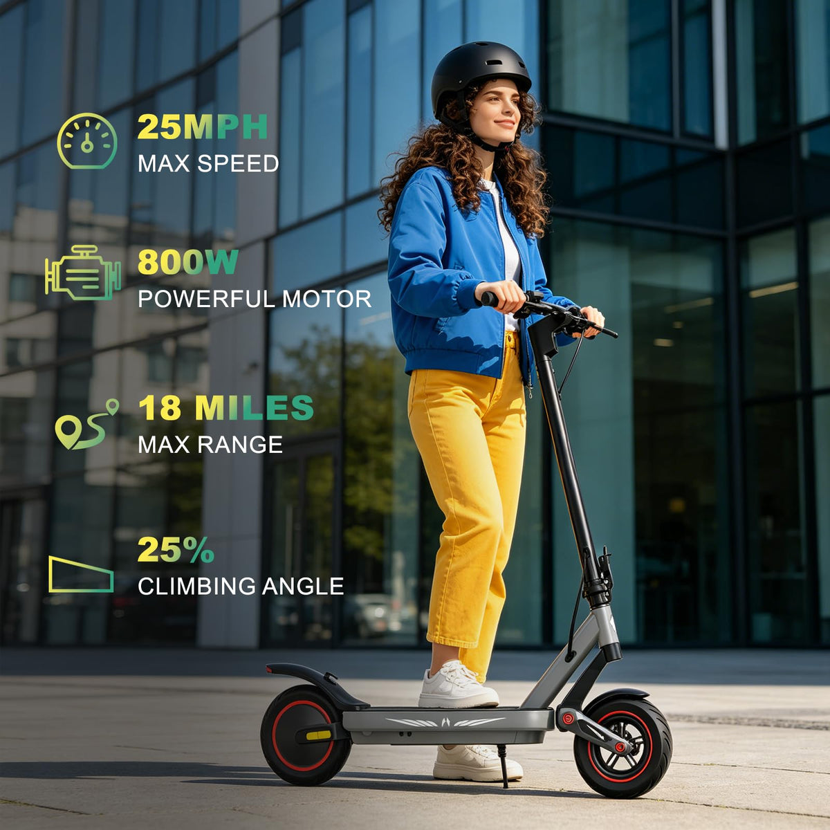 800W Electric Scooter with 10" Pneumatic Tires E2452