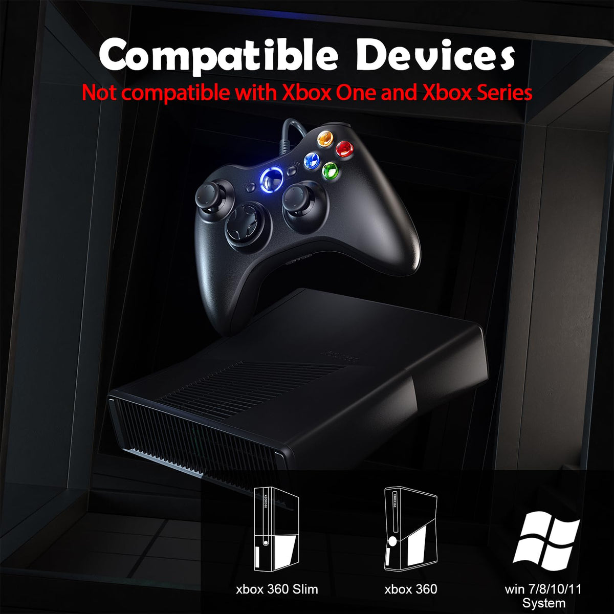 10ft Wired Controller with Upgraded Joystick, Double Shock, 2.5mm Audio Jack - 2 Pack V98007