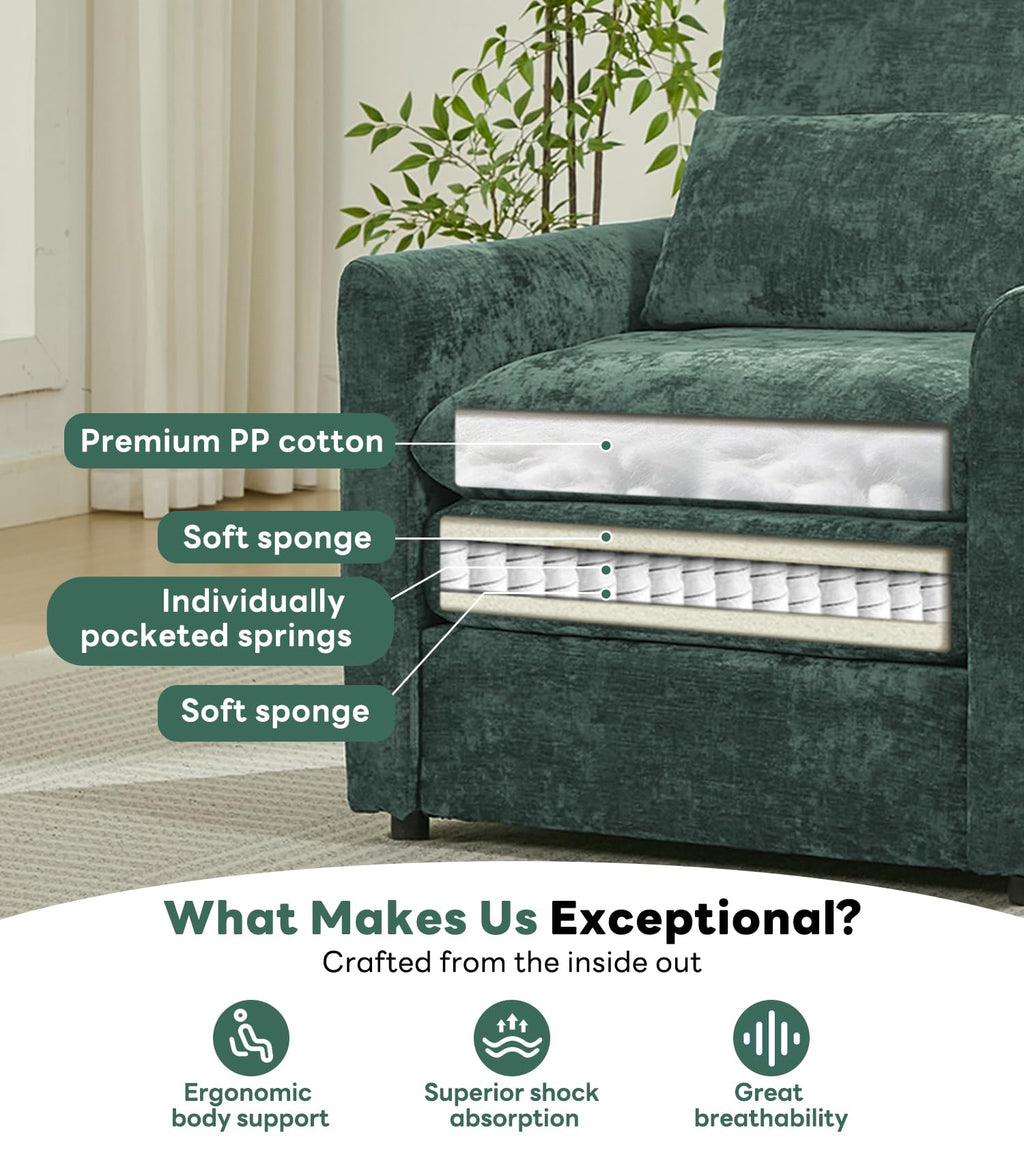 Green 2-Pack Upholstered Accent Chair Set W681574