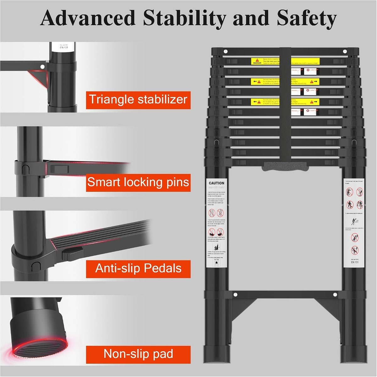 16.5 FT 330 Lbs Aluminum Telescoping Ladder S129257