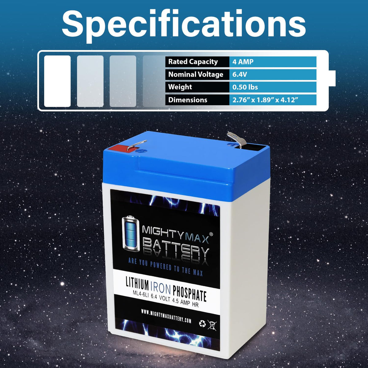 6V 4.5AH Lithium Replacement Battery M951