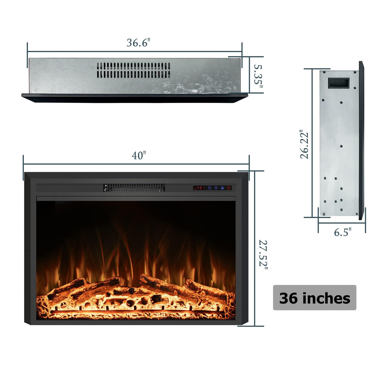 Black Electric Fireplace Trim E9836