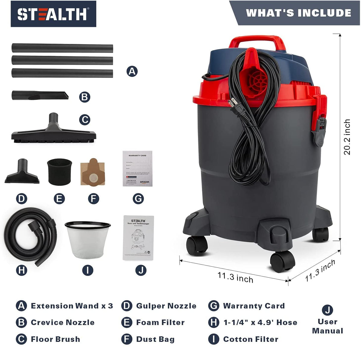 5 Gallon 5.5 Peak HP Wet/Dry Shop Vacuum with Blower M5746