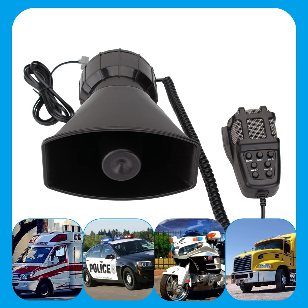 7 Tone Car Siren PA System Megaphone Speaker P841685