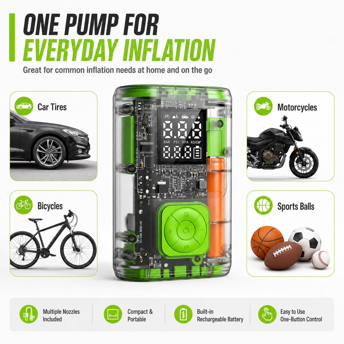 Cordless Portable Air Compressor 150 PSI Auto Shut-Off O279015