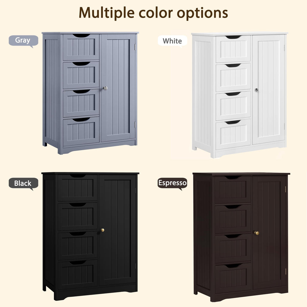 Espresso 4 Drawer Bathroom Storage Cabinet V70577