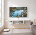 White Floating Wall Mounted TV Stand with Storage Y148647