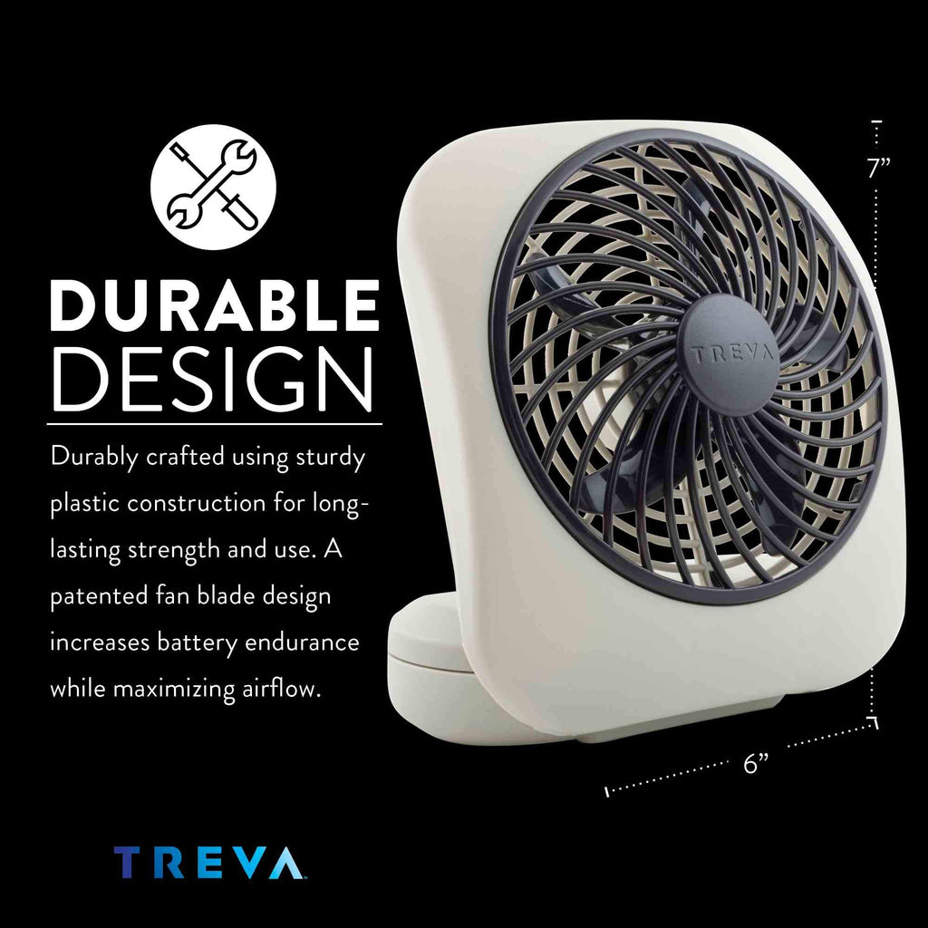 Portable Battery Powered Desk Fan 2-Speed Grey E450335