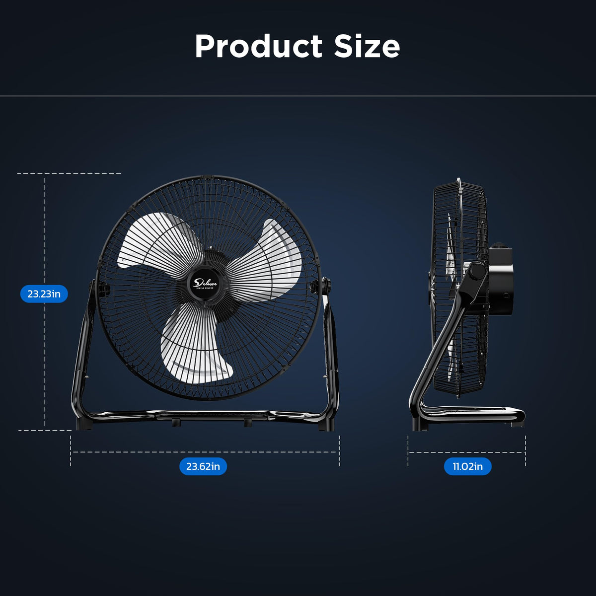 20" 3-Speed High Velocity Industrial Floor Fan, 2 Pack D1283