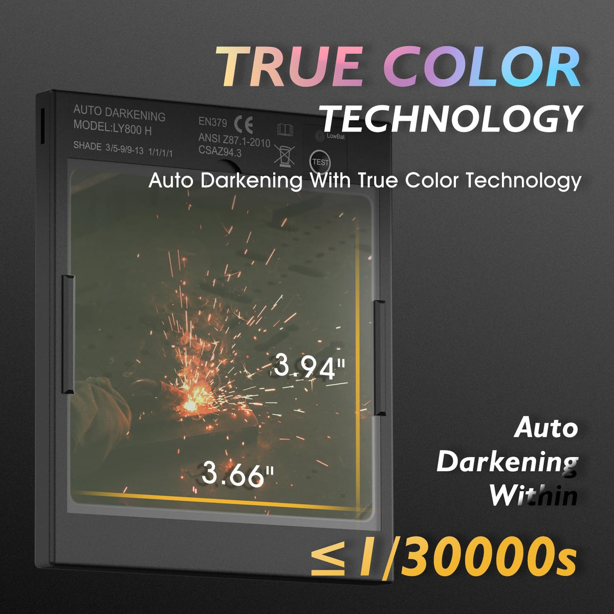 Auto-Darkening True Color Welding Helmet M494
